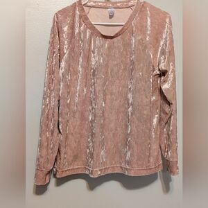 Women's Pink Crushed Velvet Top